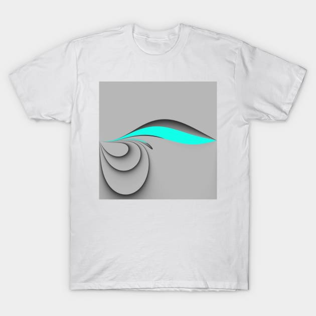 Grey and Cyan T-Shirt by ikshvaku